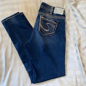 Womens Silver Skinny Jeans